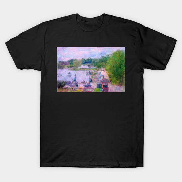 Burlington Lake Champlain Waterfront, Vermont USA Impressionist Painting T-Shirt by BonBonBunny